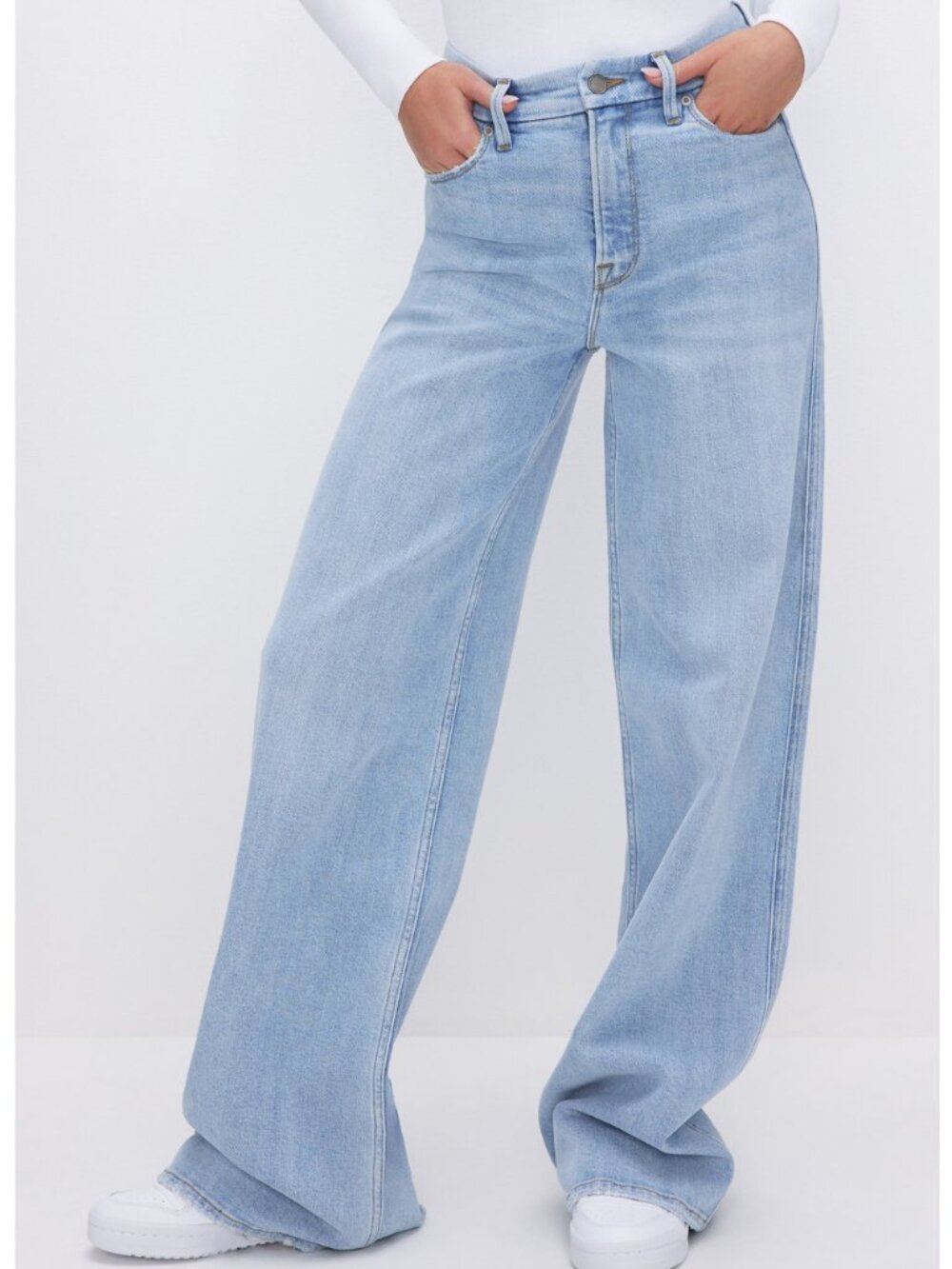 Good American Good Skate Wide Leg Jeans Indigo634 High Rise Size 14
